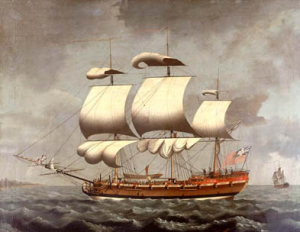 Ship at Sea paint William Jackson 1780 2 IP